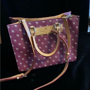 Rooney and Bourke purse. The color is a wine color not red